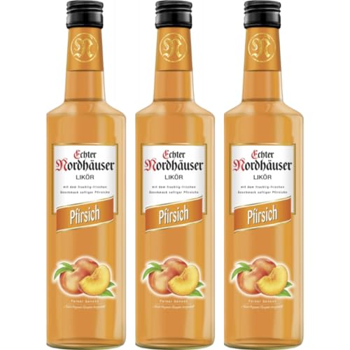 Echter Nordhäuser Likör Pfirsich 700 Milliliter x 3 Flasche mit Pufai Grocery von Pufai