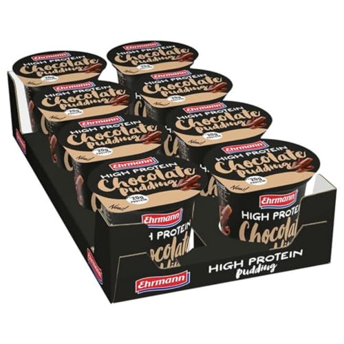 Ehrmann HIGH PROTEIN CHOCOLATE PUDDING 200 gramm x 8 Stück [Frischegarantie] von Pufai