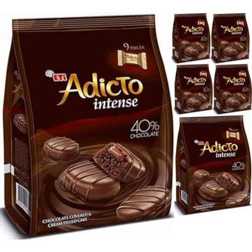 Eti Adicto Mini Kuchen Schokolade, Waffel 144 Gramm x 6 STÜCK mit Pufai Grocery von Pufai