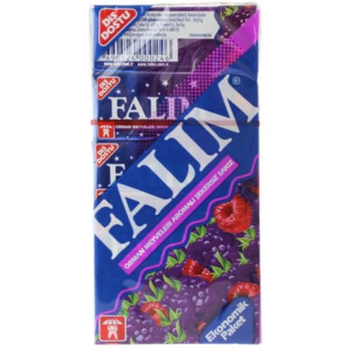 Falim Kaugummi Waldfruchtgeschmack, zuckerfrei, 5er Pack (5 x 20 Stück) von Pufai