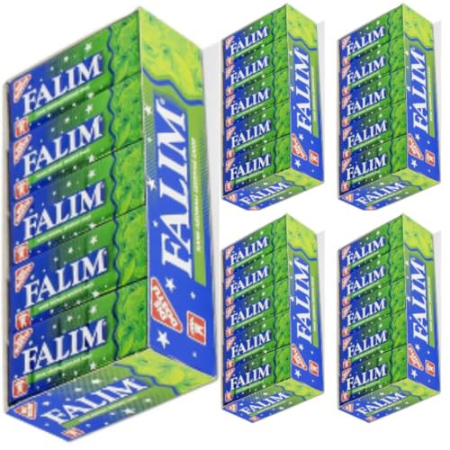 Falım Zuckerfreier Kaugummi mit Minzgeschmack, 5er-Pack à 20 Stück 160 Gramm x 5 Karton (Insgesamt 500 Stück) mit Pufai Grocery von Pufai