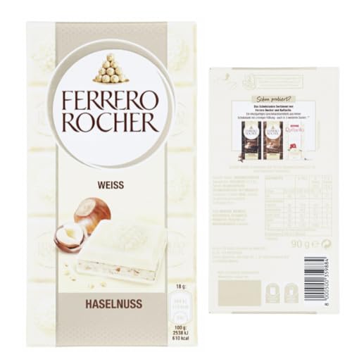 Ferrero Rocher Tafel Weiss Haselnuss 90 g Schokolade von Pufai