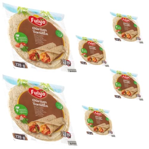 Fulya Dürüm Tortillas 30 cm Tortilla aus Weizenmehl Filoteig Mini-Teig Tortilla Phyllo einwickeln 720 Gramm x 6 STÜCK von Pufai