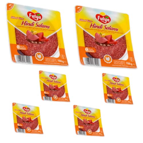 Fulya Hühnerwurst aus Hühnerseparatorenfleisch und Weizenmehl - Putensalami zum Frühstück Delikatessen Truthahnsalami 150 gr X 6 STÜCK von Pufai