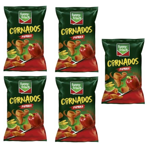 Funny-frisch Cornados Paprika Chips Cracker 80 gramm x 5 Stück von Pufai