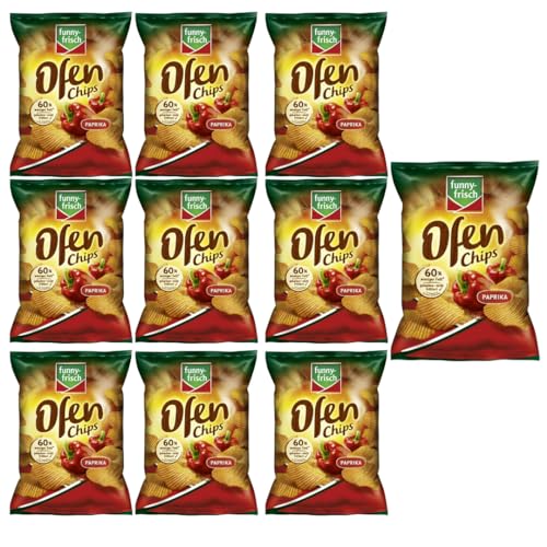 Funny-frisch Ofen Chips Paprika Chips Cracker 125 gramm x 10 Stück von Pufai