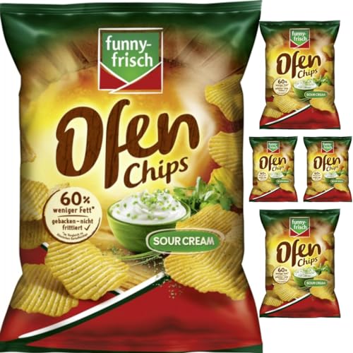 Funny-frisch Ofen Chips Sour Cream Chips Cracker 125 gramm x 5 Stück von Pufai