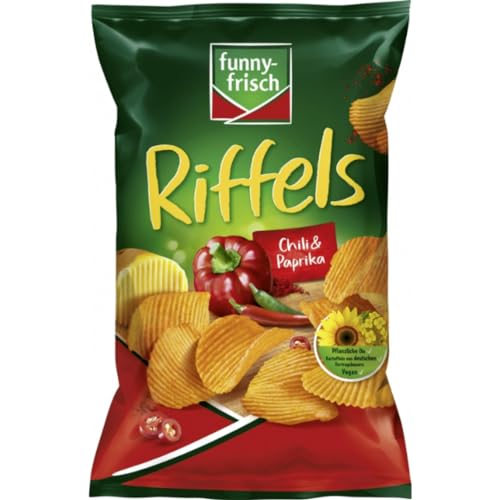 Funny-frisch Riffels Chili & Paprika Chips Cracker 150 gramm von Pufai