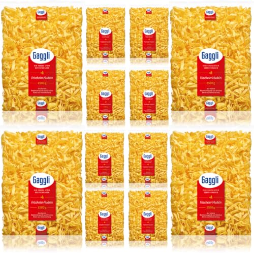 Gaggli Bandnudeln halbbreit pasta nudeln 2500 gramm x 12 Stück von Pufai