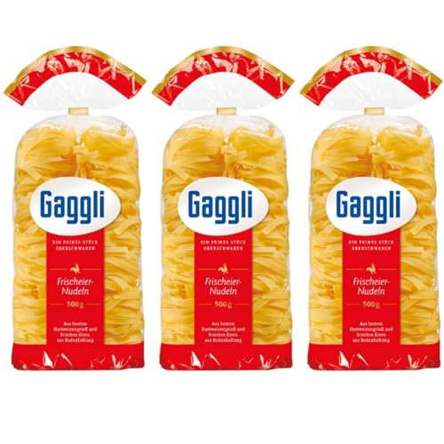 Gaggli Bandnudeln halbbreit pasta nudeln 500 gramm x 3 Stück von Pufai