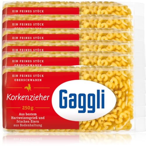 Gaggli Korkenzieher Nudeln pasta nudeln 250 gramm x 6 Stück von Pufai