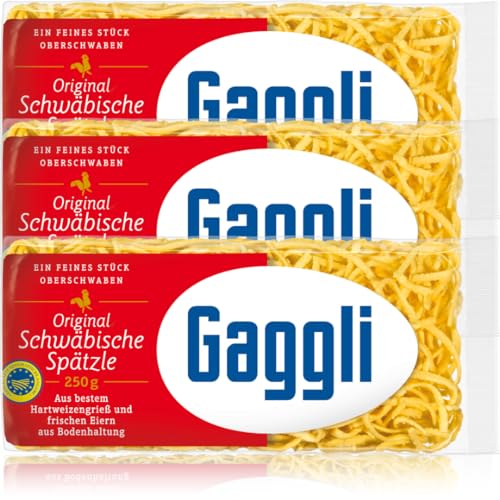 Gaggli Original Schwäbische Spätzle pasta nudeln 250 gramm x 3 Stück von Pufai