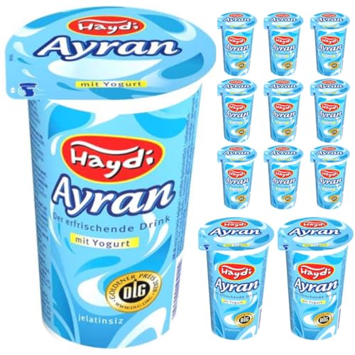 Haydi, Joghurtgetränk Ayran anatolischer Joghurt-Drink Nach Anatolischer Art, Sonderproduktionsgetränk 250 Mililiter x 12er von Pufai