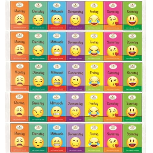 Heidel Emoticons Täfelchen Schokolade 52 Gramm X 5 STÜCK von Pufai