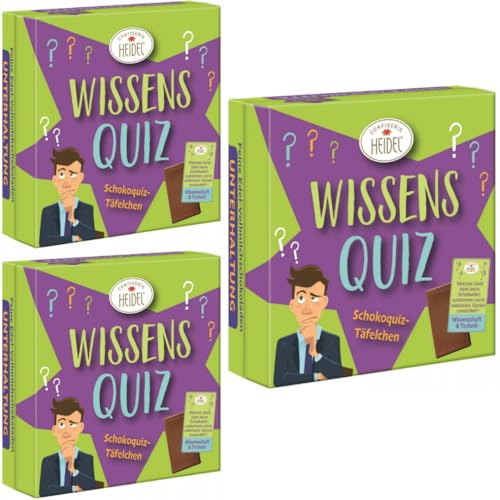 Heidel Wissensquiz Schokotäfelchen Schokolade 180 Gramm X 3 STÜCK von Pufai