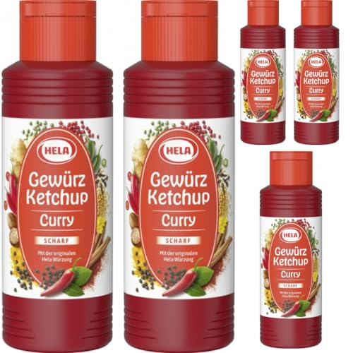 Hela Gewürz Ketchup Curry scharf 300 Mililiter x 5 STÜCK von Pufai