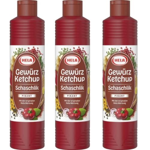 Hela Gewürz Ketchup Schaschlik pikant 800 Mililiter x 3 STÜCK von Pufai