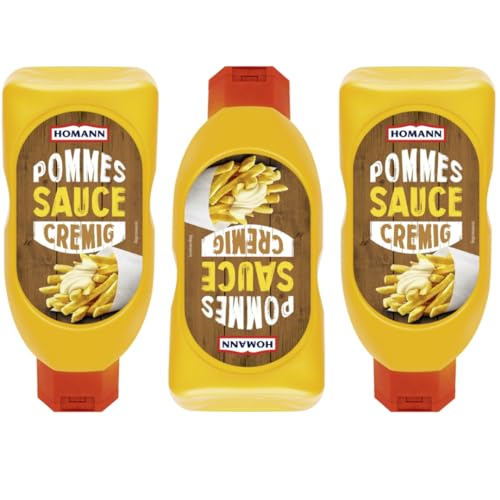 Homann Pommes Sauce cremig Mayonnaise Sauce Soße 450 Mililiter x 3 STÜCK von Pufai