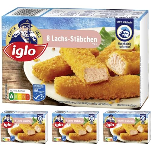 Iglo 8 Lachs Stäbchen Fisch 224 Gramm, 4 Er von Pufai