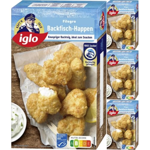 Iglo Filegro Backfisch-Happen Fisch Filets 240 Gramm, 4 Er von Pufai