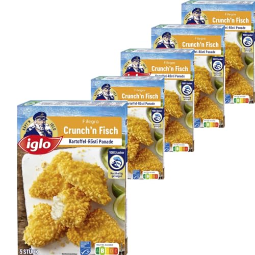 Iglo Filegro Crunch'n Fish 250 Gramm x 5 STÜCK [Frischegarantie] von Pufai