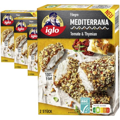 Iglo Filegro Mediterrana Tomate & Thymian Fisch Filets 220 Gramm, 4 Er von Pufai