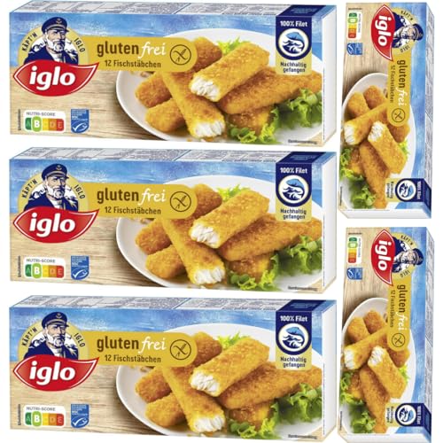 Iglo Fischstäbchen glutenfrei 360 Gramm x 5 STÜCK [Frischegarantie] von Pufai