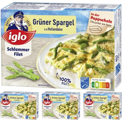 Iglo Schlemmer Filet Grüner Spargel Fisch Filet 380 Gramm, 4 Er von Pufai