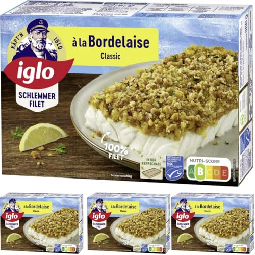 Iglo Schlemmer Filet à la Bordelaise Classic Fisch Filet 380 Gramm, 4 Er von Pufai