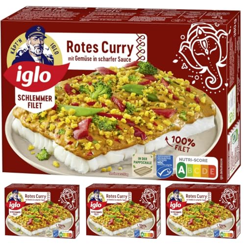 Iglo Schlemmerfilet Rotes Curry Fisch Filet 380 Gramm, 4 Er von Pufai