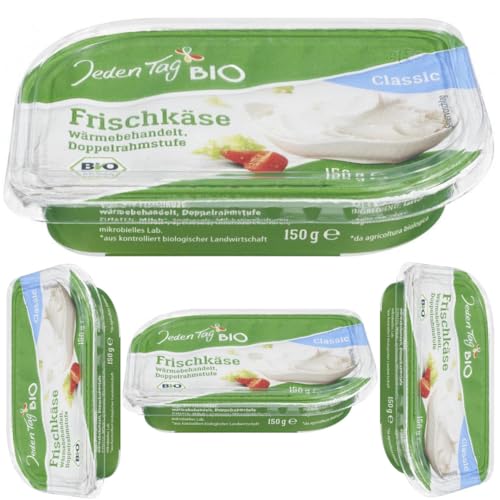 Jeden Tag Frischkäse classic Frischkäse käse 150 gramm x 4 STÜCK [Frischegarantie] von Pufai