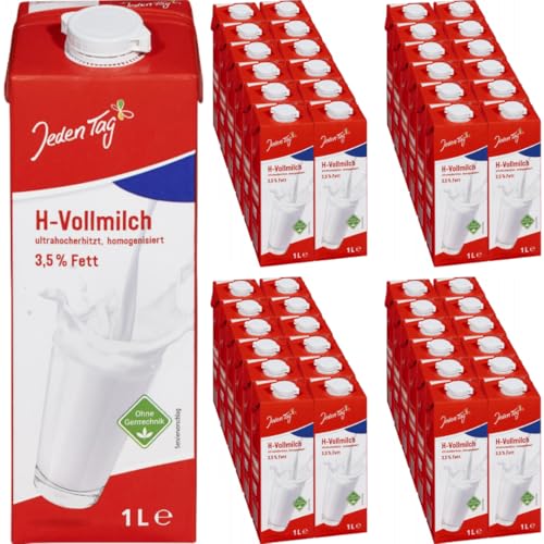 Jeden Tag haltbare milch H-Vollmilch 3,5% Fett 1000 Mililiter x 48 STÜCK mit Pufai Grocery von Pufai