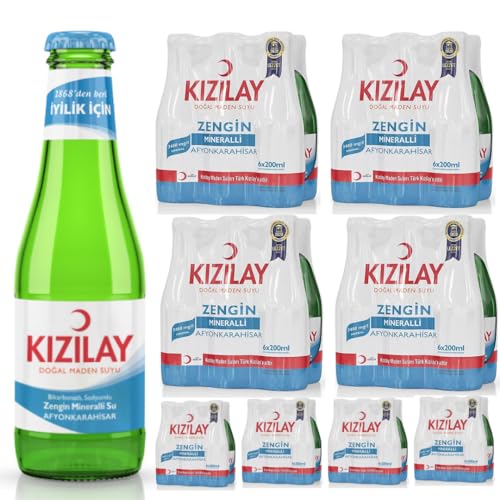KIZILAY Natürliches Mineralwasser, reichhaltiges Mineralwasser mit Bikarbonat und Natrium 200 Milliliter x 48 Flaschen mit pufai grocery von Pufai
