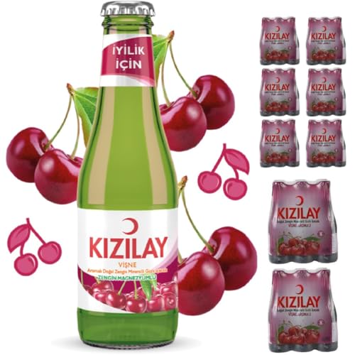 KIZILAY Natürliches Mineralwasser mit Kirschgeschmack, reichhaltiges Mineralwasser mit Bikarbonat und Natrium x 48 Flaschen mit pufai grocery von Pufai