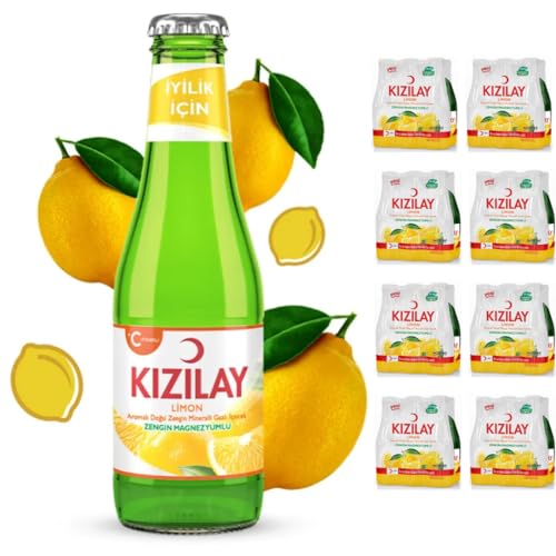 KIZILAY Natürliches Mineralwasser mit Zitronengeschmack, reichhaltiges Mineralwasser mit Bikarbonat und Natrium x 48 Flaschen mit pufai grocery von Pufai