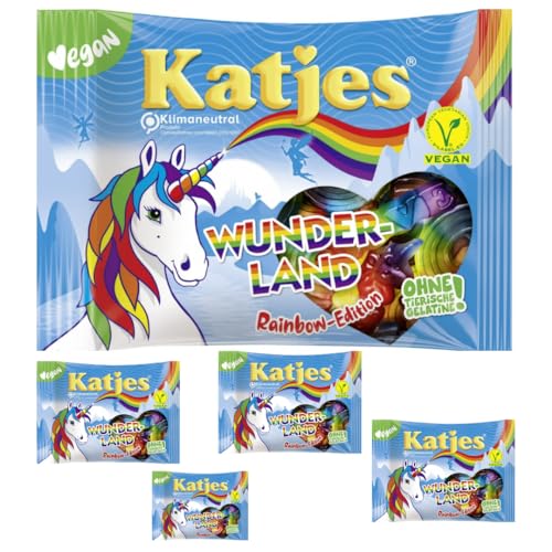 Katjes Wunderland Rainbow-Edition Fruchtgummi VEGAN 200 gr x 5 Stück von Pufai