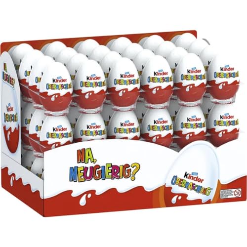 Kinder Schokoeier Überraschung Classic, Vorratspack, 20 Gramm x 72 Stück mit Pufai Grocery von Pufai