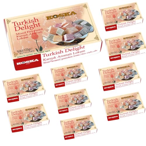 Koska, gemischt aromatisierter Mini-Türkischer Genuss Türkische Süßwarenspezialität 125 gr x 10 Stück von Pufai