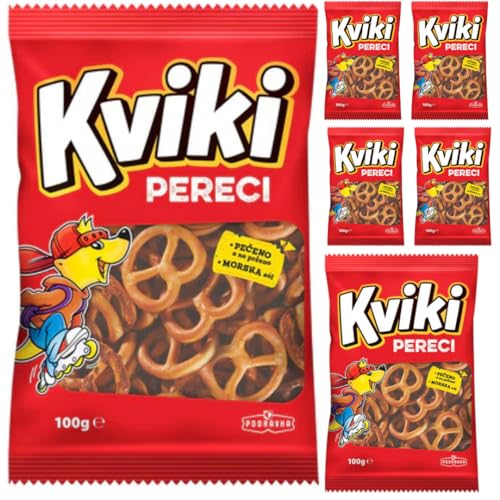 Kviki Mini Brezeln Crackers, 100 Gramm Tüte, 6er von Pufai