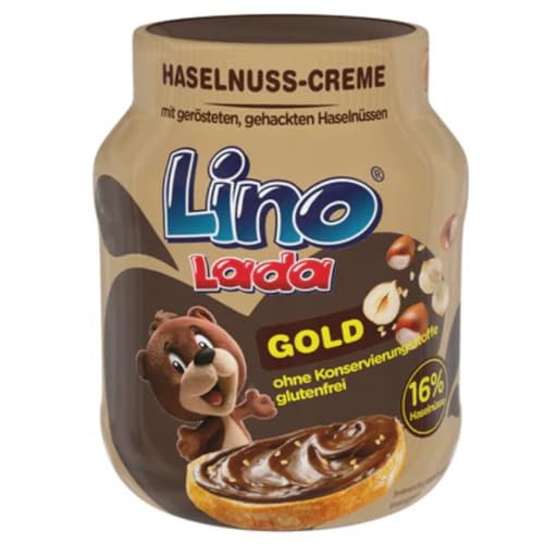 Lino Lada Gold- Milch und Haselnuss Creme Chocolate Spreads Schokoladenaufstriche 350 Gramm mit Pufai Grocery von Pufai