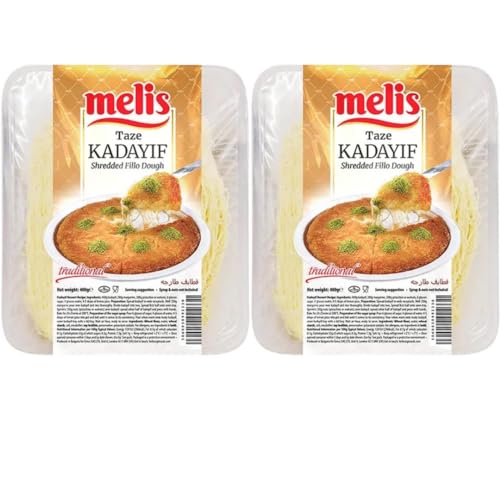 Melis Pastry Threads Fresh Kadayif Dessert im türkischen Stil, 400 g, 2 Packungen pufai von Pufai