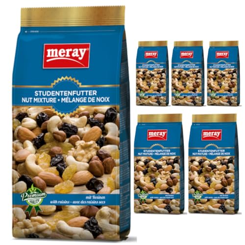 Meray Studentenfutter - Ungesalzene Nut Mixture Cocktail Nüsse 150 Gramm x 6 Stück von Pufai