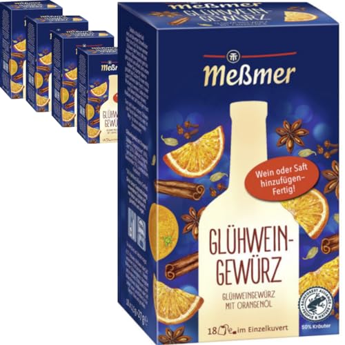 Meßmer Glühweingewürz 18 Stück x 27 Gramm x 5 Packungen von Pufai