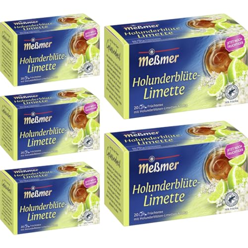 Meßmer Holunderblüte-Limette Tee 20 ST x 5 er Pack von Pufai