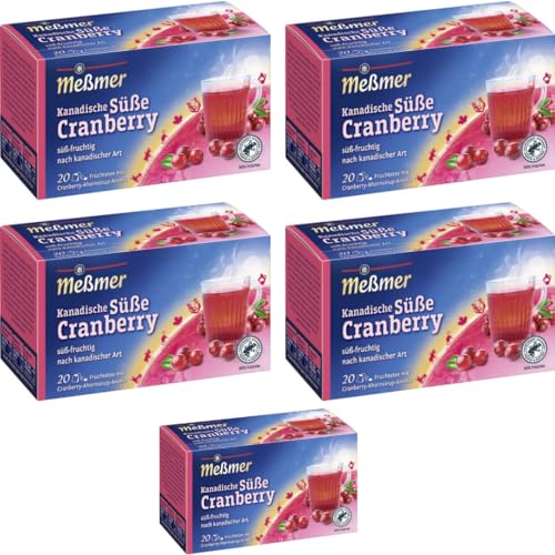 Meßmer Kanadische Süsse Cranberry Tee 20 ST x 5 er Pack von Pufai