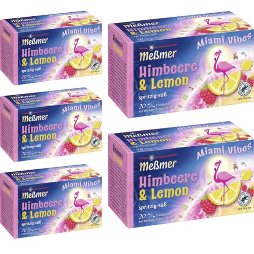 Meßmer Miami Vibes Himbeere-Lemon Tee 20 ST x 5 er Pack von Pufai