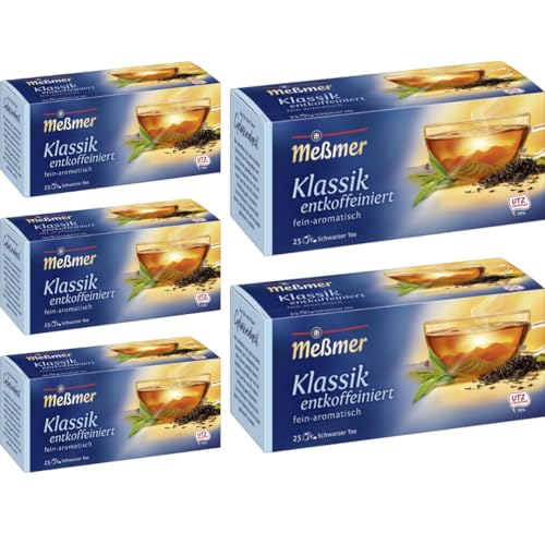 Meßmer Tee Klassik entkoffeiniert Tee 25 ST x 5 er Pack von Pufai