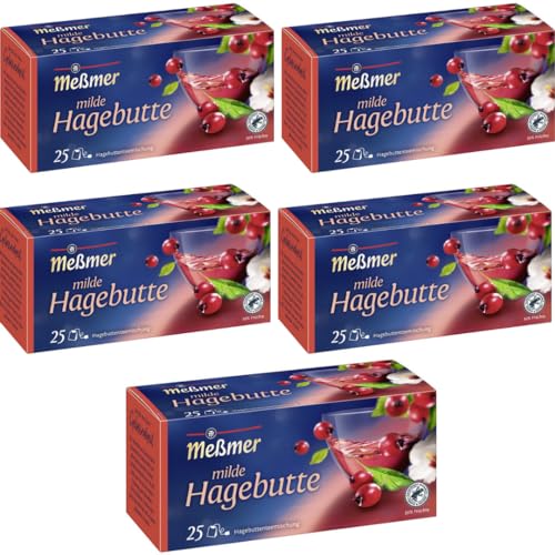 Meßmer Tee Milde Hagebuttenmischung Tee 25 ST x 5 er Pack von Pufai