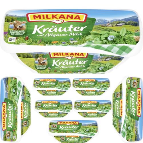 Milkana Schmelzkäse Kräuter Frischkäse käse 190 gramm x 8 STÜCK [Frischegarantie] von Pufai