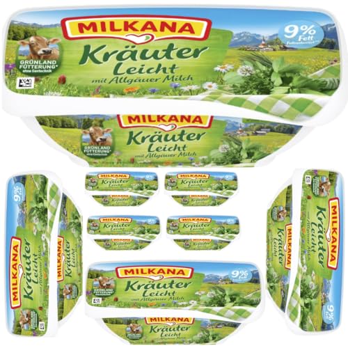 Milkana Schmelzkäse Kräuter leicht Frischkäse käse 200 gramm x 8 STÜCK [Frischegarantie] von Pufai